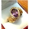 Image 1 : 3.01ct. Pear-shaped Amethyst Cocktail Ring