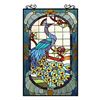 Image 1 : Tiffany Style Peacock Stained Glass Hanging Window Panel