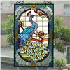 Image 3 : Tiffany Style Peacock Stained Glass Hanging Window Panel