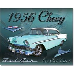 Chevy 1956 Bel Air Metal Garage Pub Bar Decorative Metal Sign