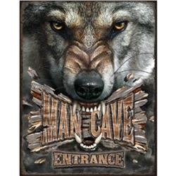 Decorative Metal Sign, Man Cave, Wolf