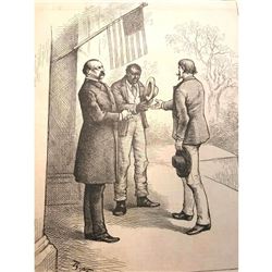 Rare 1884 African American History Illustration, Thomas Nast, Southern Democrats, Politics