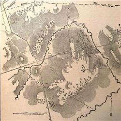 1861 Wood Engraving, Civil War Battlefield Map of Bull Run