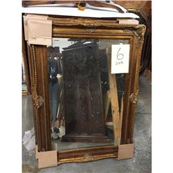 Victorian Style Carved Gilt Wood Beveled Mirror