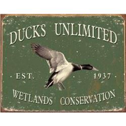 Ducks Unlimited - Since 1937 Metal Pub Bar, Hunt Room Sign