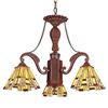 Image 1 : Tiffany Mission Style Stained Glass Mini Chandelier
