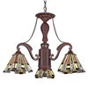 Image 2 : Tiffany Mission Style Stained Glass Mini Chandelier