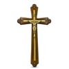 Image 1 : Handcarved Ukrainian Wood & Gilt Crucifix Cross