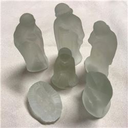 Frosted Glass Nativity Figures Set