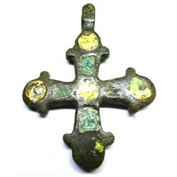 9 -12th Century Viking Bronze Artifact, Crucifix Cross Pendant