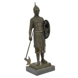 Middle Ages Medieval Knight Warrior Bronze Sculpture