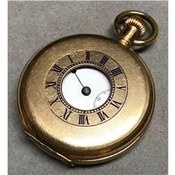 Early 1900's Waltham, Dennison Star Gold Half Hunter Pocket Watch