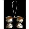Image 1 : 19thc Sterling Embossed Roses Double Salt Cellar
