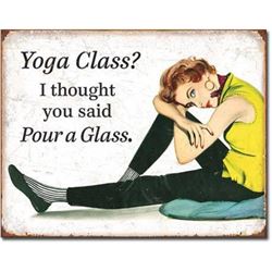 Vintage Mid-Century-style Yoga, Wine Pub Bar Metal Sign