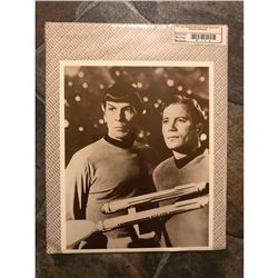 Star Trek, Captain Kirk & Mister Spock With Starship Enterprise Sepia Tone Photo Print