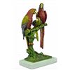 Image 1 : Colorful Family of Brazilian Parrot Birds Bronze Sculpture