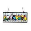 Image 1 : Birds On A Branch Stained Glass Hanging Window Panel