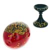 Image 3 : Russian Handpainted Golden Bird Wooden Egg On Stand