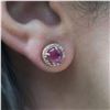 Image 4 : 2ctw Sapphire & Diamond Sterling Post Earrings