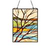 Image 1 : Tiffany Style Stained Glass River Scene Window Panel