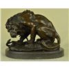 Image 1 : Signed Barye, Lion & Snake Bronze Sculpture