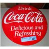 Image 1 : Raised painted tin coke button 14" Diameter