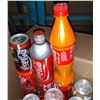 Image 1 : Box full of tin vintage Coca-Cola cans, Aluminum 