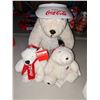 Image 2 : Cuddly Coca-Cola polar bears stuffed toys four small, one big