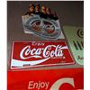 Image 2 : Plastic advertising Coke sign with 10 cardboard Coca-Cola promotion signs - Largest - 27" x 12"