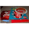 Image 2 : Coca-Cola promotional calendar and promotional hanging sign - set of 2