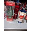 Image 1 : Vancouver 2010 Olympics Coca-Cola glass with collectible Coca Cola bottle and three plastic glasses
