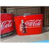 Image 3 : Coca-Cola street sign (36" x 6") and 2 Coca-Cola buckets