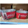 Image 4 : Coca-Cola street sign (36" x 6") and 2 Coca-Cola buckets