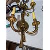 Image 1 : 2 Brass double candlestick wall sconces with shades from the show