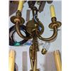 Image 2 : 2 Brass double candlestick wall sconces with shades from the show