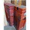 Image 2 : Six red rolling storage containers - multi compartment
