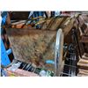 Image 2 : Aged metal rolling cart plus wood table tops and 3 iron bases