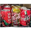 Image 1 : Three rows of various collectable variety of Coca-Cola cans