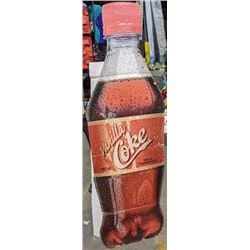 1 Stand up Coca Cola bottle (34"x 23") and 1 Coca Cola stand up poster on cardboard