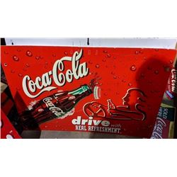 2 Corrugated Coca Cola signs - 42  x 32 