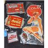 Image 1 : Coca Cola belt buckle keychains and a Coca Cola girl sticker