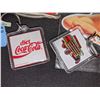 Image 3 : Coca Cola belt buckle keychains and a Coca Cola girl sticker