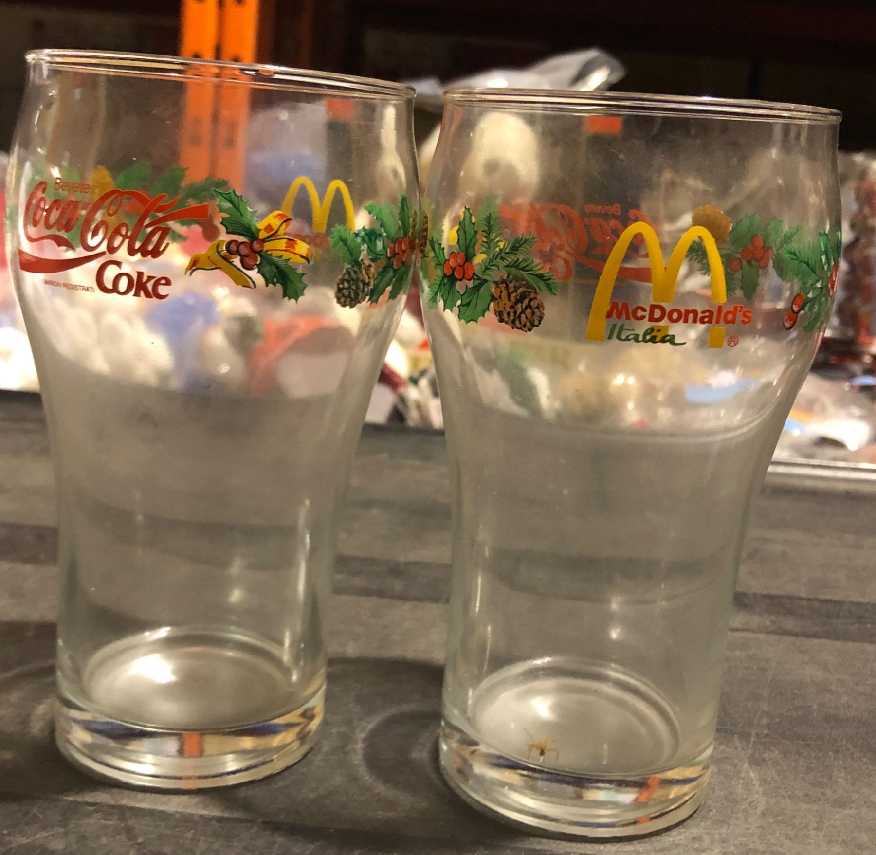 Mcdonalds Christmas Coca Cola glasses