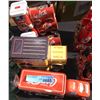 Image 2 : Coca Cola Christmas tin truck, 3 tin trains and 2 vintage tin truck