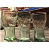 Image 1 : a set of Green Coca Cola Glasses - various sizes