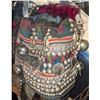 Image 1 : Movie set costume accessories, golden chains and 2 traditional mongolain hats