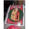 Image 3 : 1 metal and 2 Coca Cola signs (12" diameter, 2 signs 12" x 16")