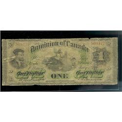 DC-2b-i 1870  $1  RARE MANITOBA OVERSTA