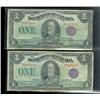 Image 1 : Lot of two notes.  1923  $1  Purple sea