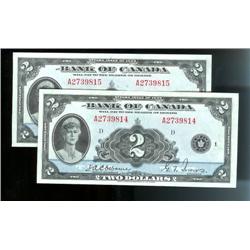 Pair of sequential notes.  BC-3  1935